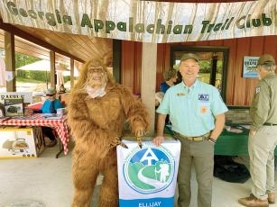 John Oudin, of the Georgia Appalachian Trail Club, right, is joined by a Sasquatch friend during last year’s Georgia Mountain Trail Fest. This year’s event will take place Saturday, April 20. 